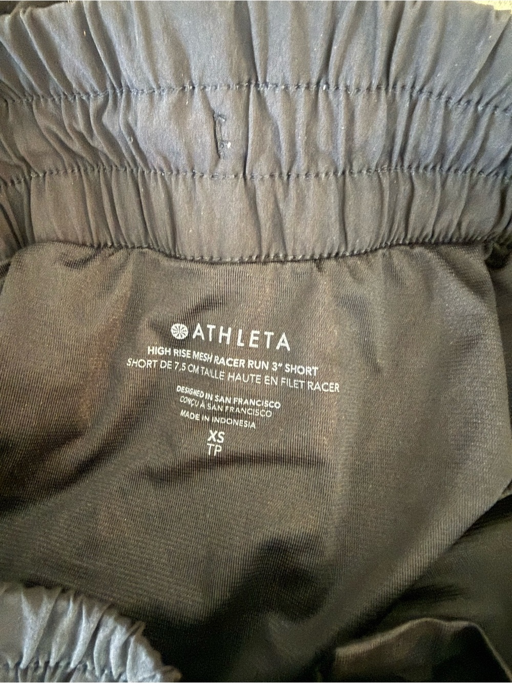 Athleta Black HIGH RISE MESH RACER RUN 3" SHORT - XS - Picture 3 of 3